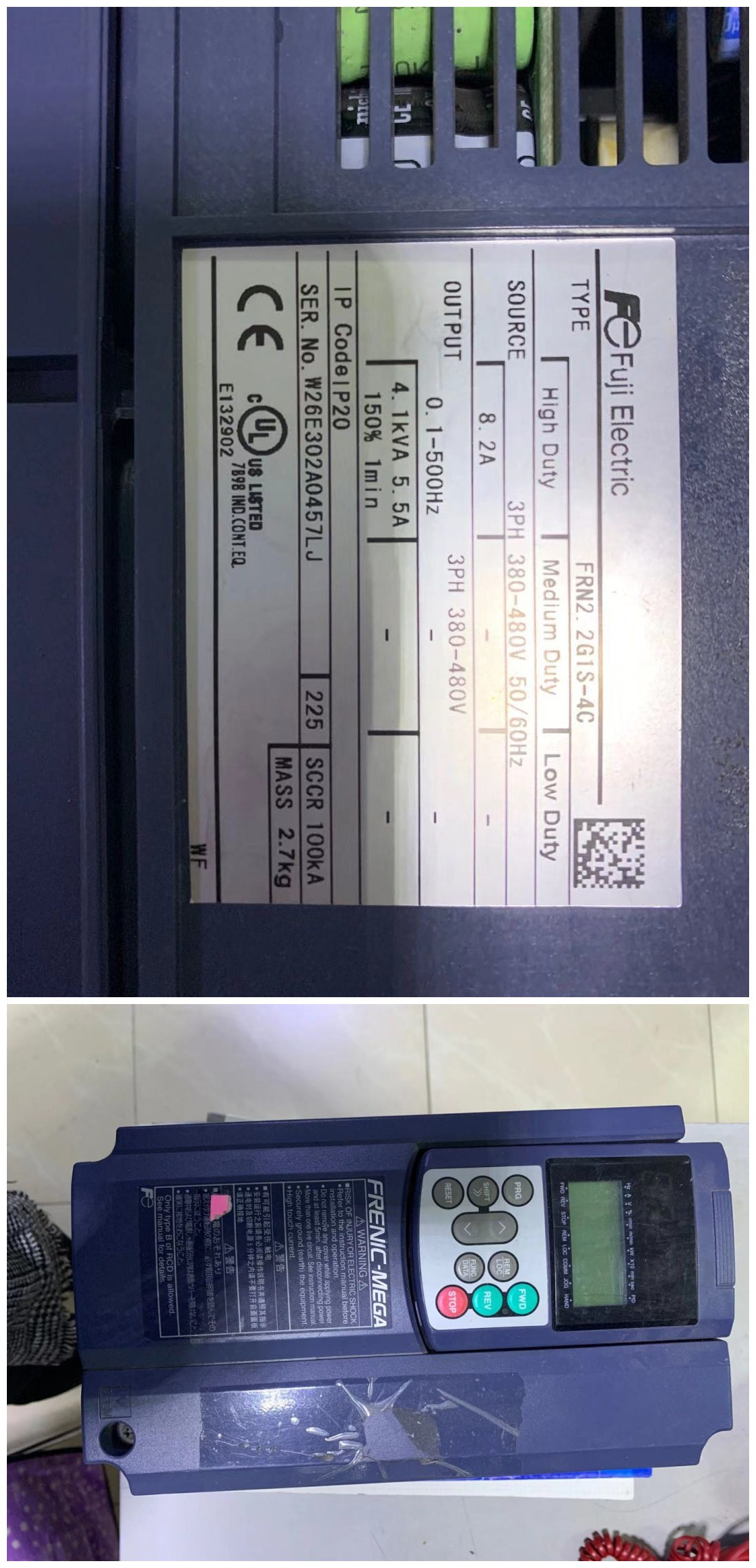 出售 富士变频器 FRN2.2G1S-4C  8成新 富士检测 完好 含多功能面板 1200元